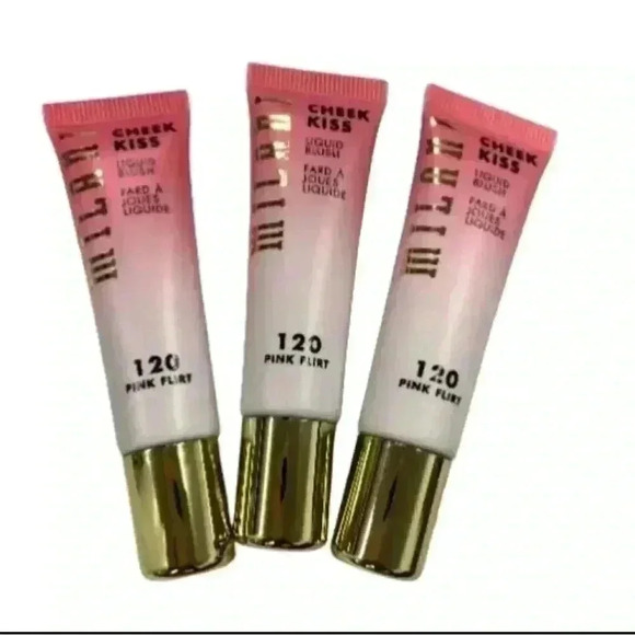 Milani cheek 3 Pack (0.37 oz each) Kiss Liquid Blush - 120 Pink Flirt - New. - Picture 1 of 2